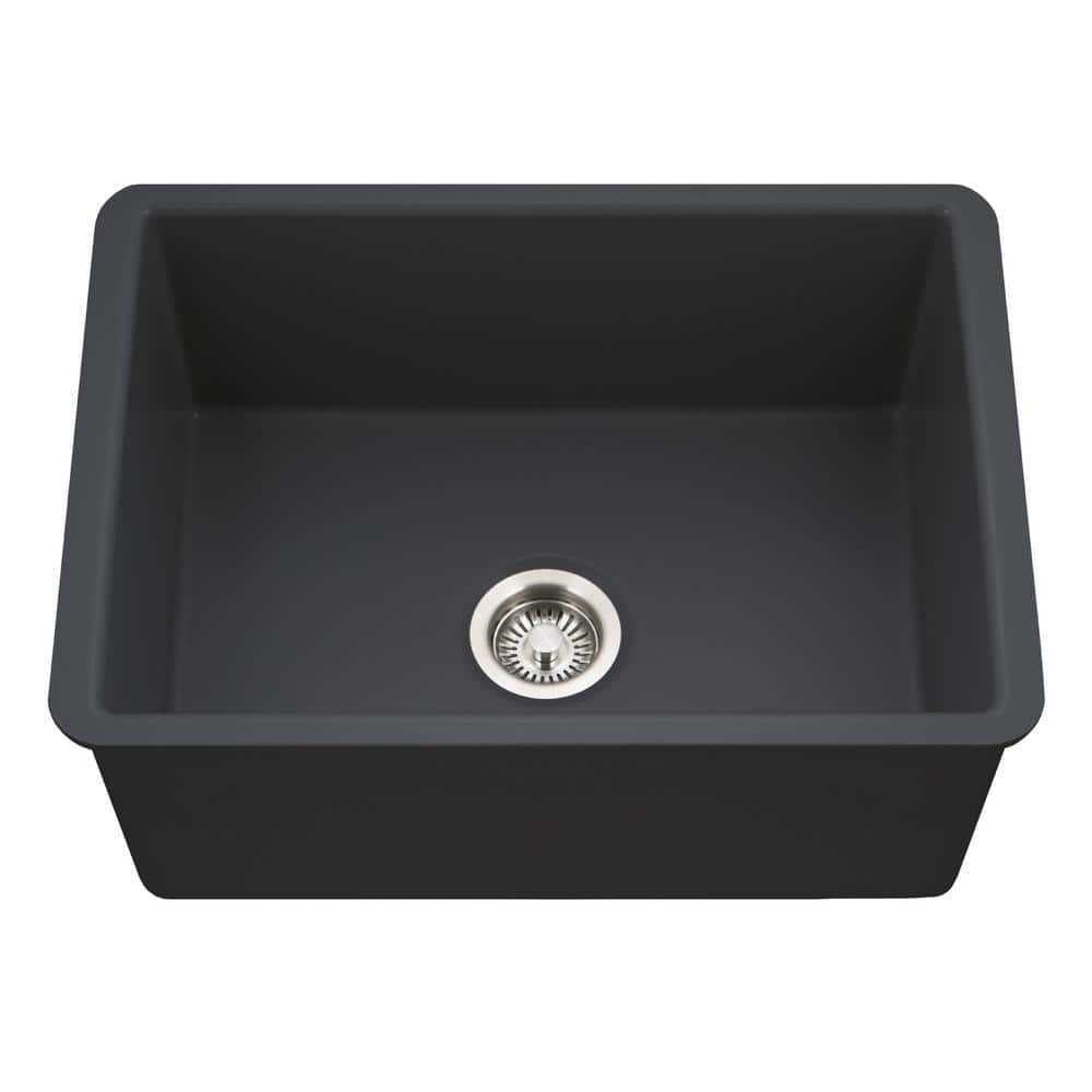 Platus 26 in. Black Fireclay Undermount Square Single Bowl Kitchen Sink - PTU-2800 BL price history on PriceWatchPro