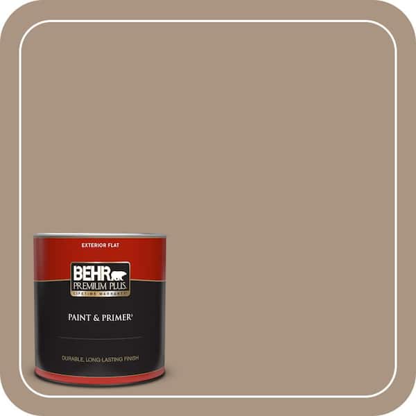 BEHR PREMIUM PLUS 1 qt. #T17-11 Silent Sands Flat Exterior Paint & Primer