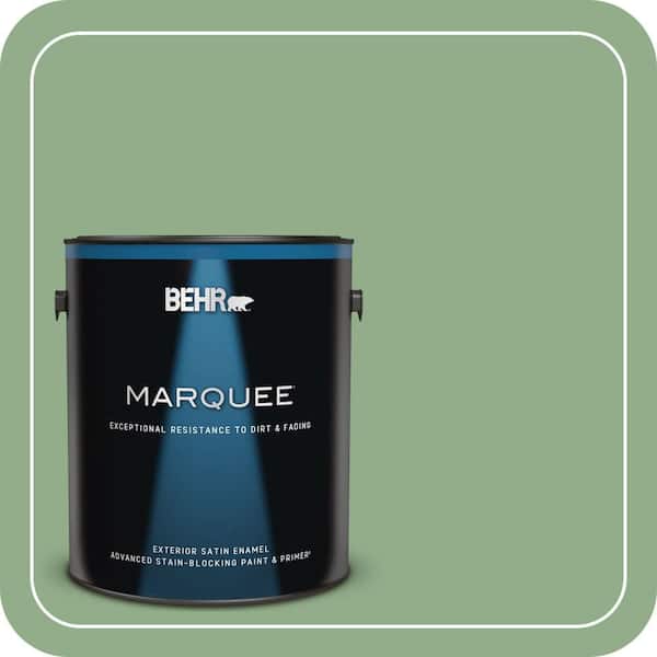 BEHR MARQUEE 1 gal. #MQ6-46 Flora Green Satin Enamel Exterior Paint & Primer