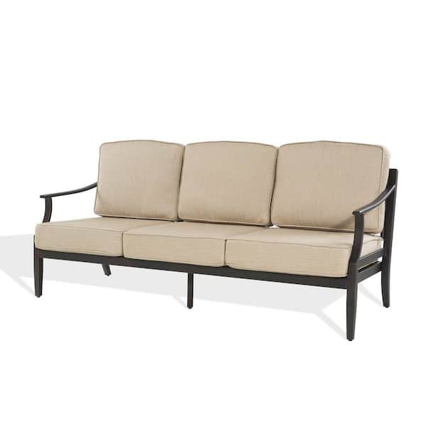 Tamarin Aluminum Outdoor Sofa Couch with Echo Dune Sunbrella Cushion