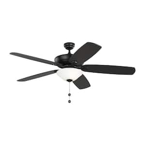 Colony Super Max Plus 60 in. Matte Black Ceiling Fan with Black and American Walnut Reversible Blades and LED Light Kit