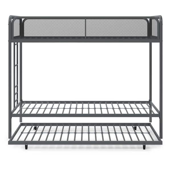 DHP Ellie Gray Metal Triple Twin Bunk Bed