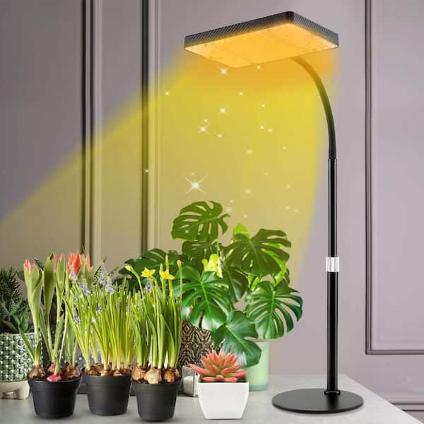 16-24 in. Black Indoor LED Grow Light, Full Spectrum UV-IR Desk Lamp for Bonsai and Houseplants, 2000 Lumens