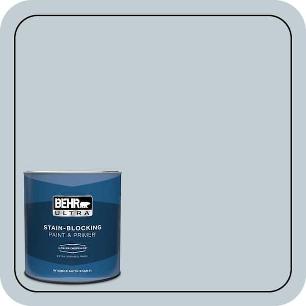 BEHR ULTRA 1 qt. #MQ3-58 Alice White Extra Durable Satin Enamel Interior Paint & Primer