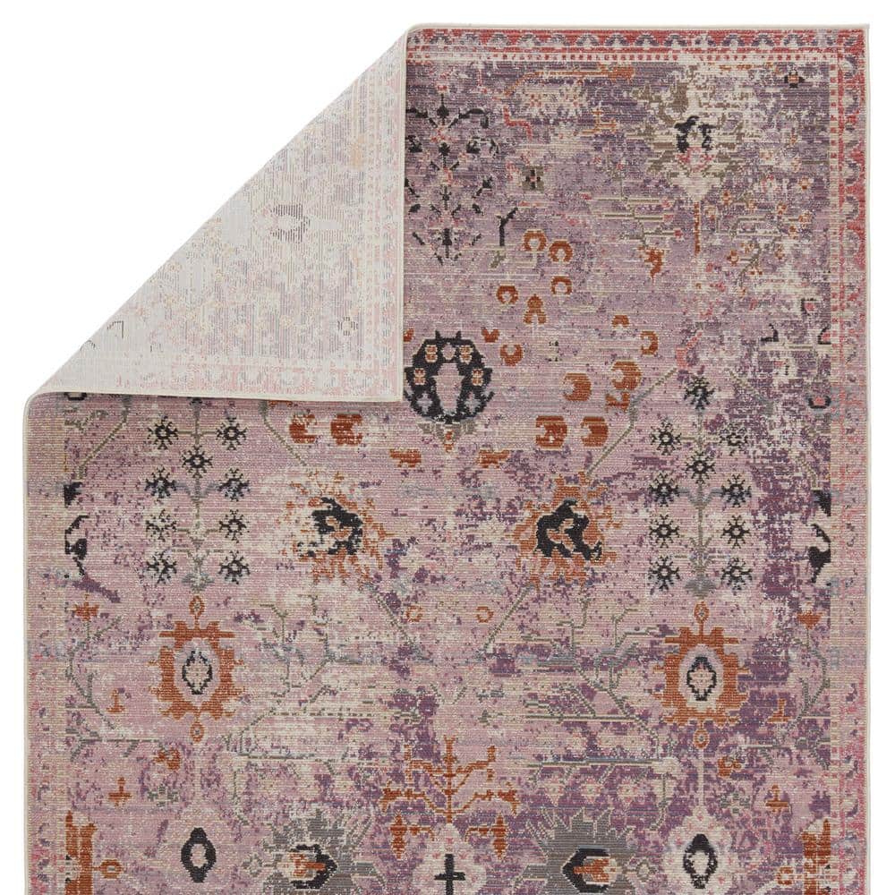 Elva Lavender and Gold Rectangular Synthetic Area Rug