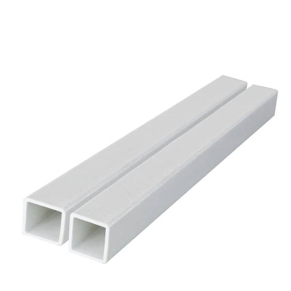 2 in. x 2 in .x 5 ft. White PVC Rigid Square Pipe Dig Fence Post (2-Pack)