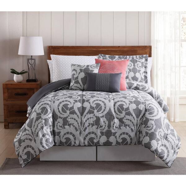Unbranded Lace Scroll 12-Piece Multi-Color Queen Bed Ensemble