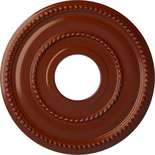 Ekena Millwork 3/4 in. x 12-1/8 in. x 12-1/8 in. Polyurethane Valeriano Ceiling Medallion, Firebrick