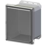 11.8 in. L x 10 in. W x 7.5 in. H Polycarbonate Clear Screw Top Cabinet Enclosure with Gray Bottom
