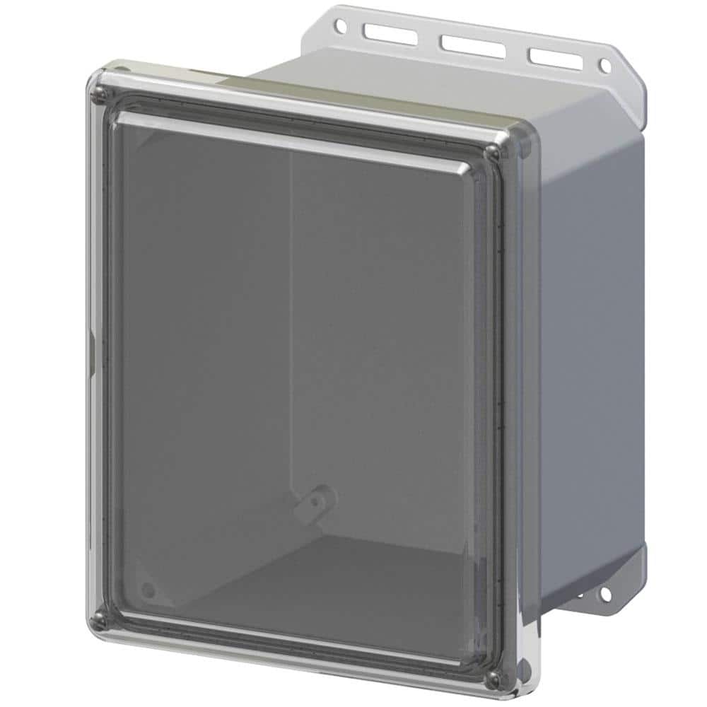 11.8 in. L x 10 in. W x 7.5 in. H Polycarbonate Clear Screw Top Cabinet Enclosure with Gray Bottom price history on PriceWatchPro