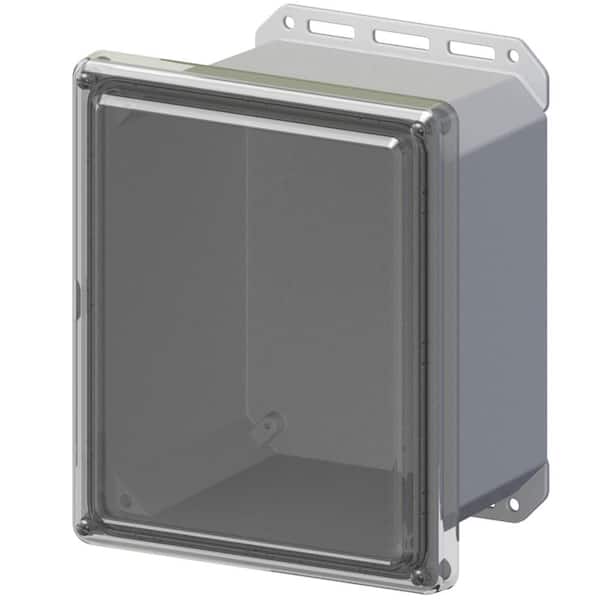 Serpac 11.8 in. L x 10 in. W x 7.5 in. H Polycarbonate Clear Screw Top Cabinet Enclosure with Gray Bottom