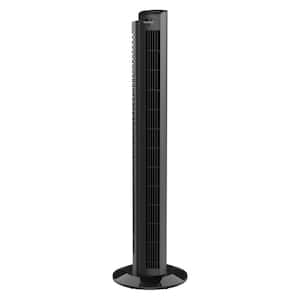 OZI42 42 in. 5-Speed Tower Fan in Black with Remote Control, Oscillation, and Timer