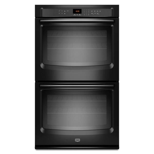 Maytag 30 in. Double Electric Wall Oven Self-Cleaning in Black