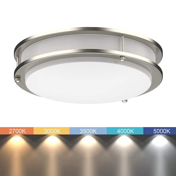 DYMOND 10 in. Modern Double Ring Selectable LED Flush Mount