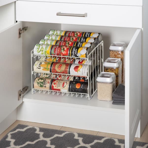 3 Tier Can Storage Organizer Rack in White