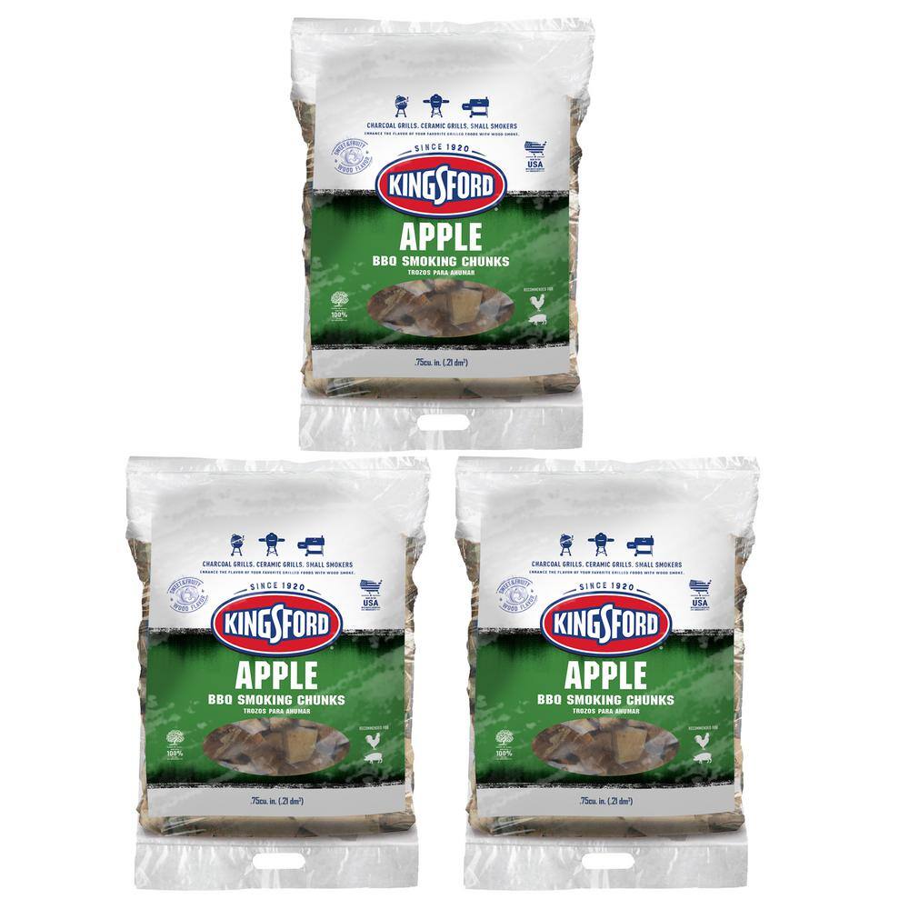 Kingsford .75 cu ft Apple Wood Chunks (3Pack) 100524117 The Home Depot