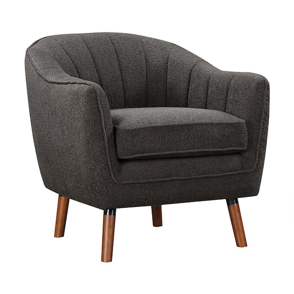 Lazzara Anaya Charcoal Textured Fabric Arm Chair