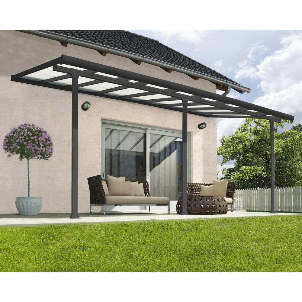 CANOPIA By PALRAM Feria 10 Ft. X 18 Ft. Gray/Clear Aluminum Patio Cover ...