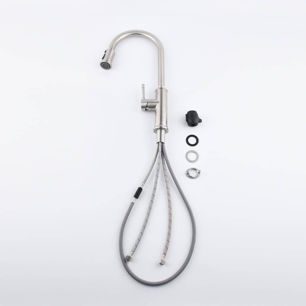 Brushed Nickel Stainless Steel Pull-Out Spray Kitchen Faucet