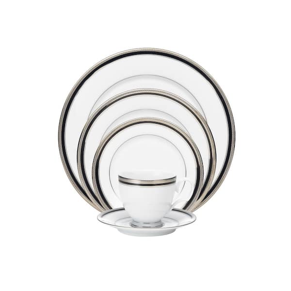 Noritake Austin Platinum (White) Porcelain 5-Piece Place Setting, Service for 1