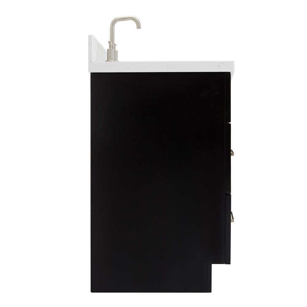 Hamlet 36" Black Wood Single Basin Vanity with Quartz Top