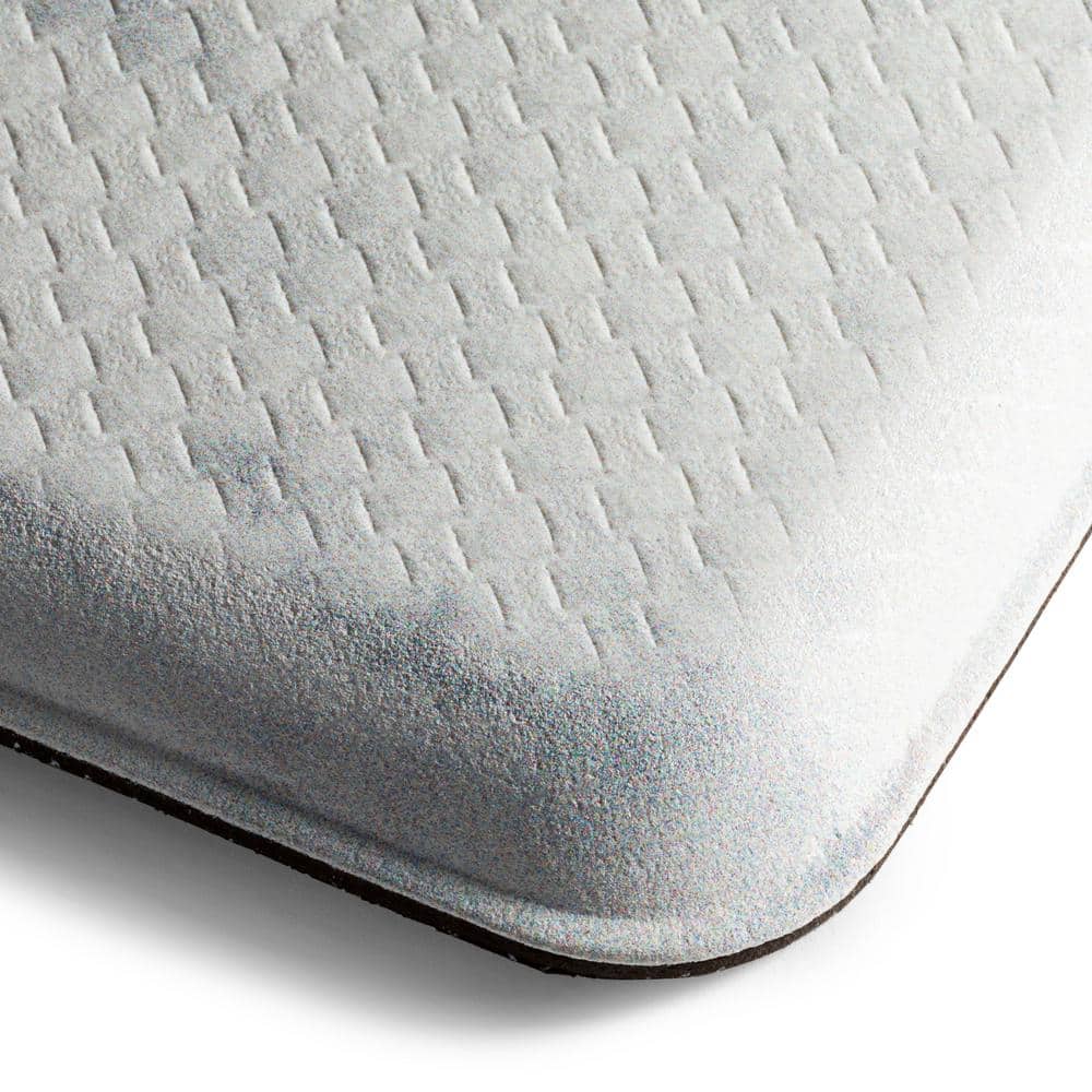 Grey and White Marble Anti-Fatigue Kitchen Mat, 17.5" x 30"