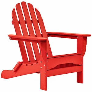 Icon Bright Red Non-Folding Plastic Adirondack Chair