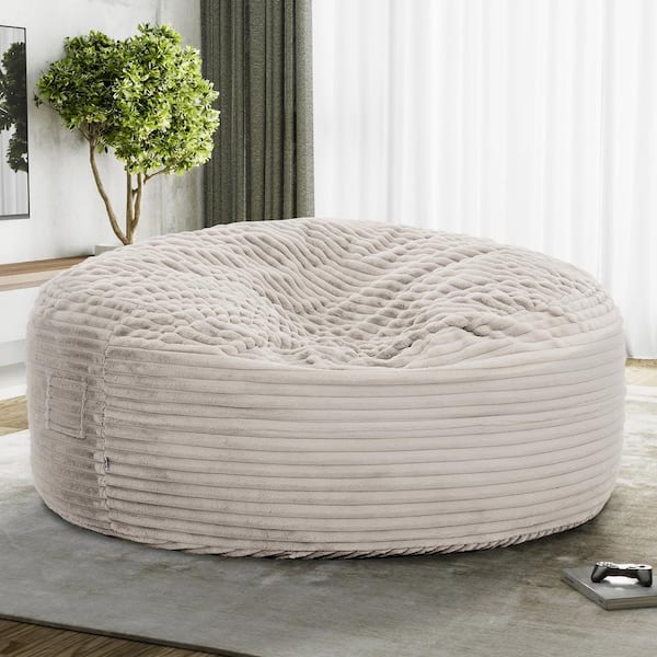 Sealy Bala Taupe Polyester 5 ft. Foam Bean Bag Chair