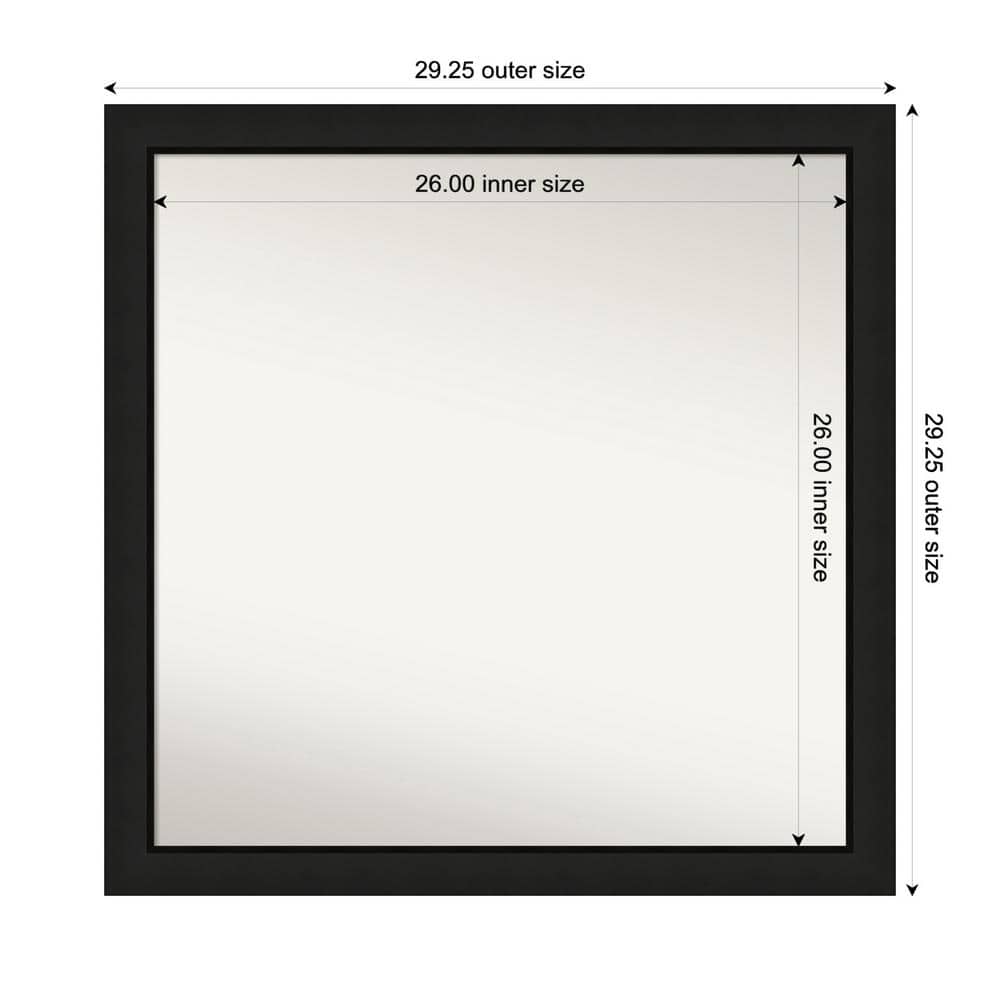 Midnight Black Narrow 29.25 in. x 29.25 in. Custom Non-Beveled Wood FramedBathroom Vanity Wall Mirror price history on PriceWatchPro