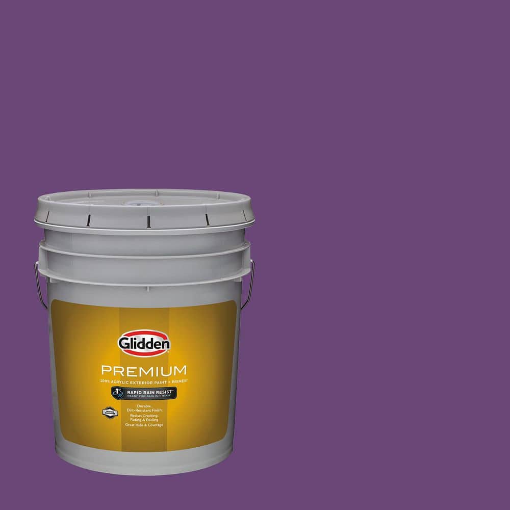 Glidden Premium 5 gal. PPG1176-7 Perfectly Purple Flat Exterior Glidden Premium 5 gal. PPG1176-7 Perfectly Purple Flat Exterior