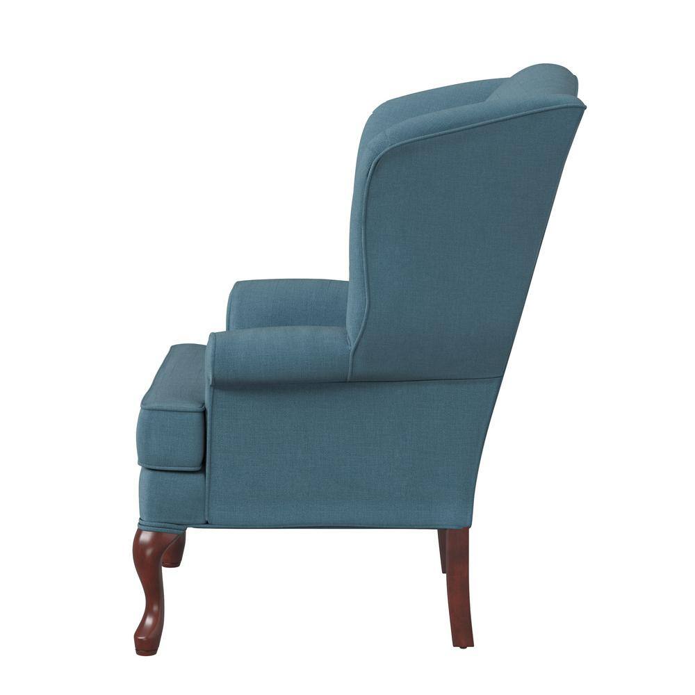 Traditional Erin Wingback Handcrafted Accent Chair in Blue