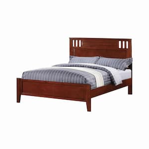 Brown Wooden Frame FullPlatform Bed with Mesmerising Spread and Square Shape