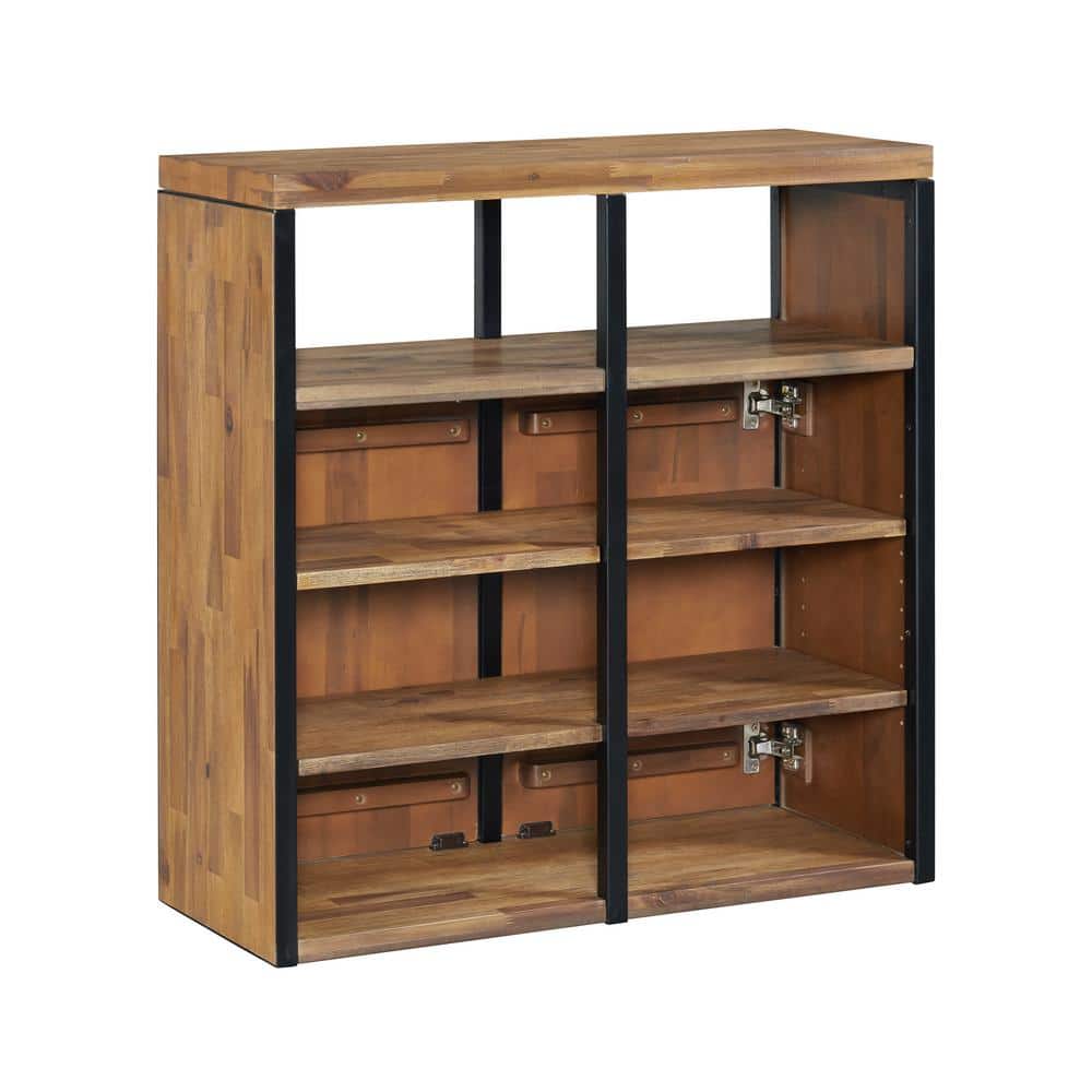Lloyd 31" Wide Rustic Industrial Metal Frame Shoe Storage Cabinet