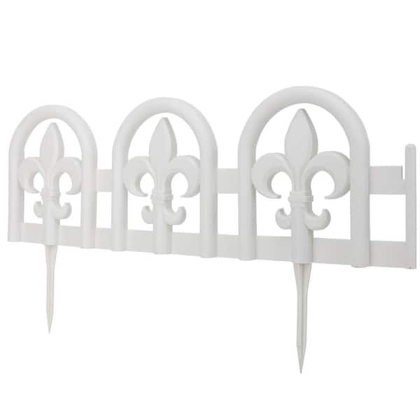 Unbranded 8.5 in. x 240 in. White Plastic Edging, Garden Border Edging, Yard Landscaping Fence Liner Lawn Edge Barrier