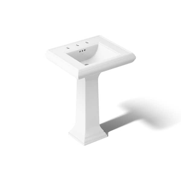 KOHLER Memoirs 24.2 in. x 19.88 in. Pedestal Bathroom Sink in White Ceramic