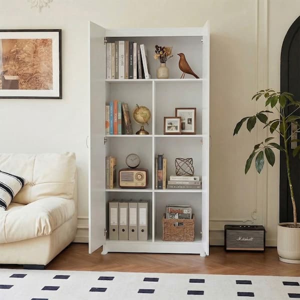 WONDER COMFORT White 71 in. H Wooden Accent Storage Cabinets