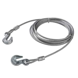 5/16 in. x 20 ft. Galvanized Uncoated Steel Wire Rope with Grab Hooks