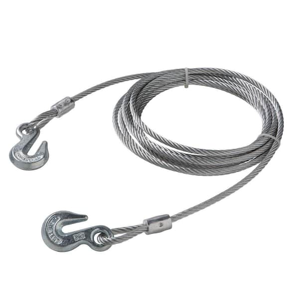 5/16 In. X 20 Ft. Galvanized Uncoated Steel Wire Rope With Grab Hooks | Ft  Lb
