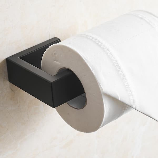Delta Trinsic Matte Black Wall Mount Single Post Toilet Paper Holder in the Toilet  Paper Holders department at