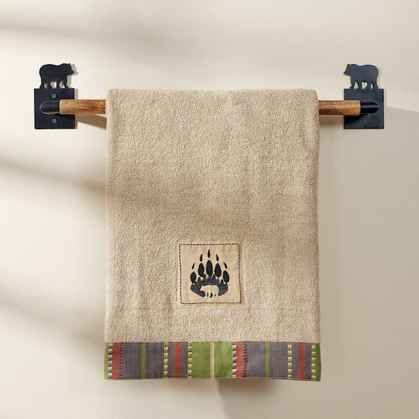 Cast Iron Lodge Theme Bear Brown Bathroom Accessories Towel Ring Bar Hook  Toilet Tissue -  Log Cabin Decor