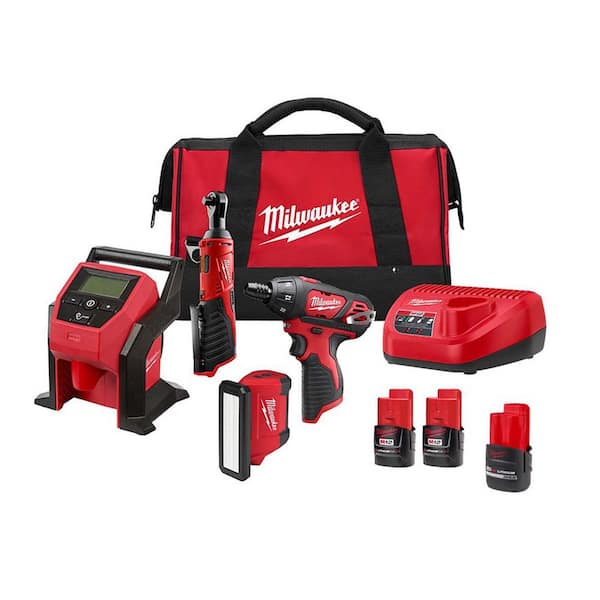 Milwaukee M12 FUEL 12-Volt Lithium-Ion Brushless Cordless Combo Kit with M12 CP High Output 2.5 Ah Battery Pack