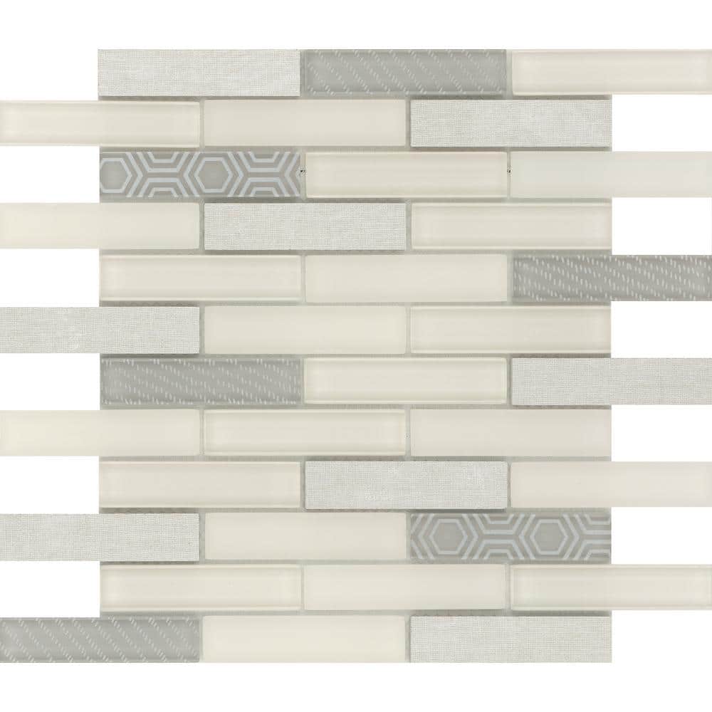 Emser Volare Cieli 12-in x 12-in Glossy Glass Linear Patterned Wall Tile | W94VOLACI1212MO