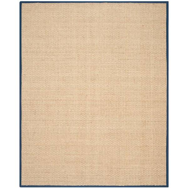 SAFAVIEH Natural Fiber Natural/Bule 8 ft. x 10 ft. Border Woven Area Rug