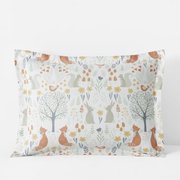 The Company Store Company Kids Forest Animals Ivory Multi Organic Cotton Percale Standard Sham