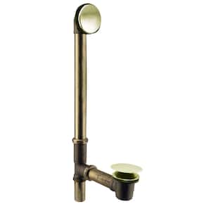 22 in. Bras Drain Bath Waste and Illusionary Overflow in Polished Brass