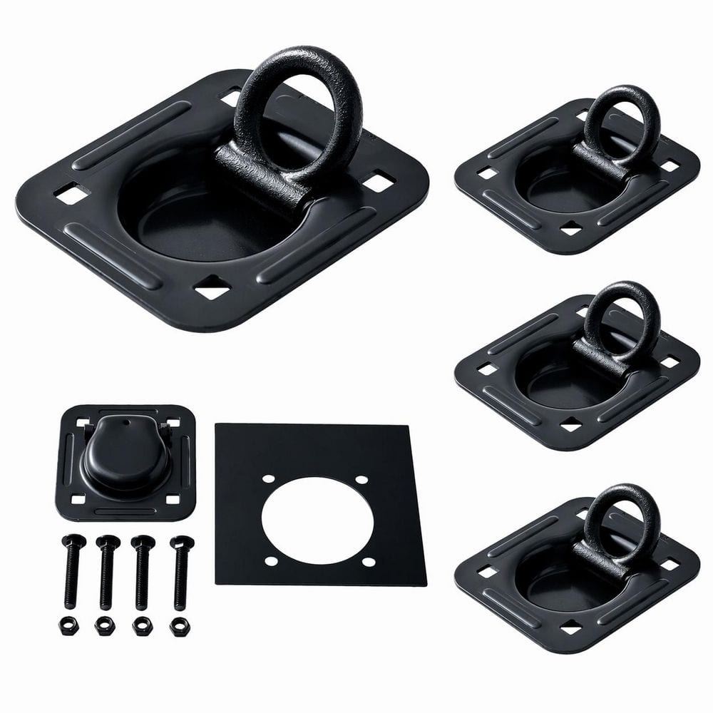 4-Piece Steel Recessed D-Ring Tie Down Anchor Kit with Zinc Coating for Trucks Trailers Boats 4-Pack price history on PriceWatchPro