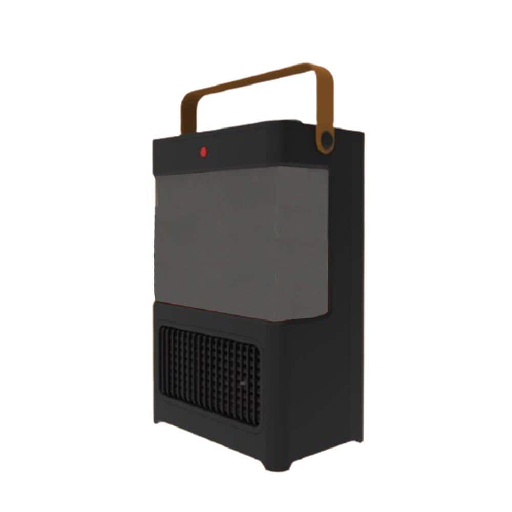 1500 W 15.74 in. Black Indoor Electric Forced Air Ceramic Fireplace Space H