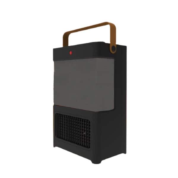 1500 W 15.74 in. Black Indoor Electric Forced Air Ceramic Fireplace Space Heater with 3D LED Flame for Living Space