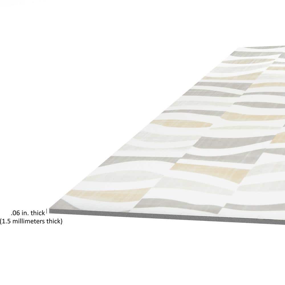 Linen Waves 12-Inch Self-Adhesive Vinyl Floor Tiles