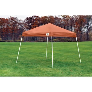 8 ft. W x 8 ft. D Slant-Leg Pop-Up Canopy with Terracotta Cover with 4-Position-Adjustable Steel Frame and Black Bag